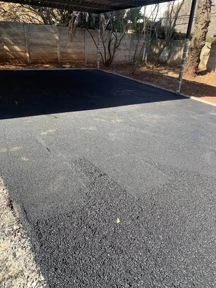 Compacted base layers being prepared before surfacing